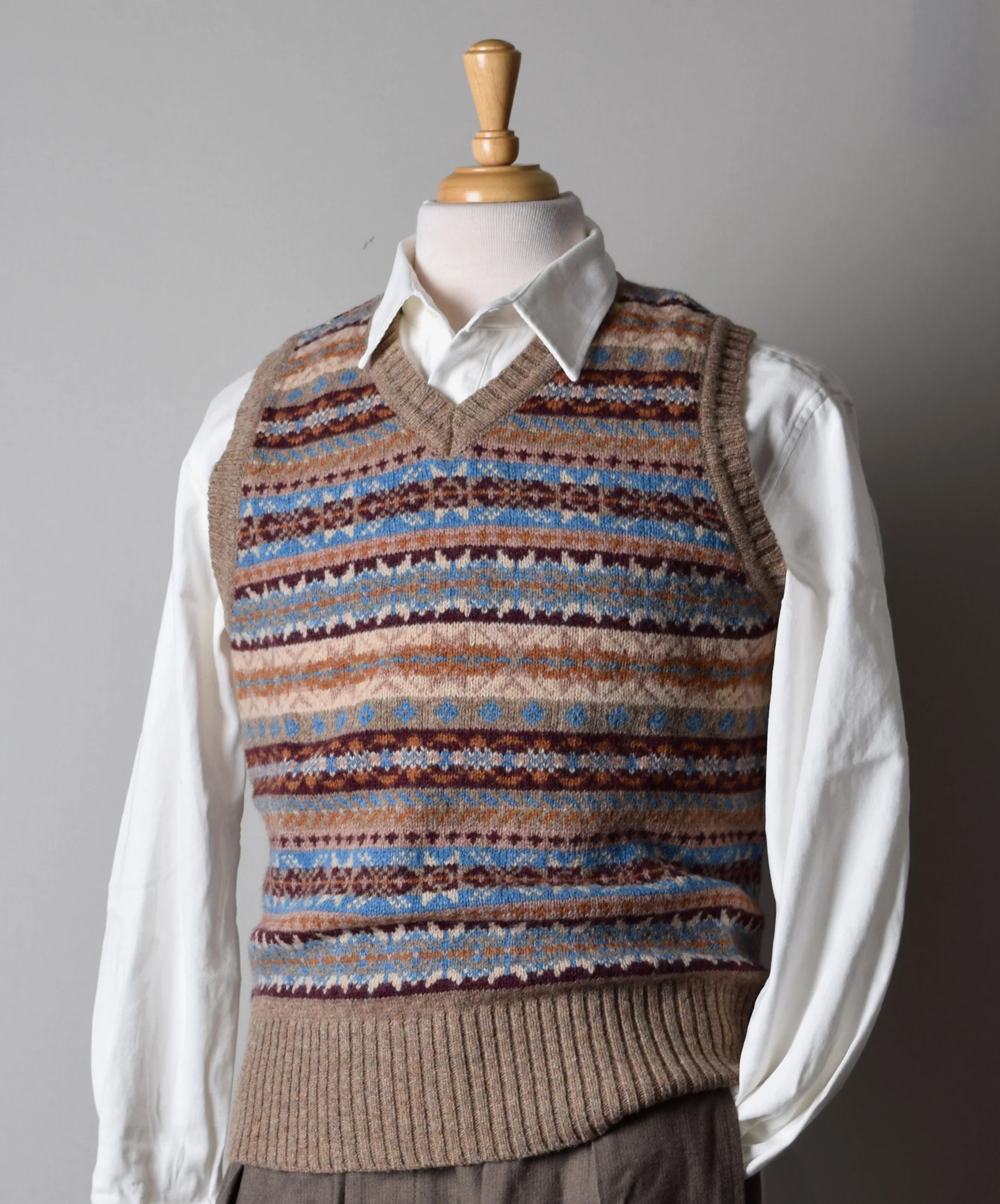 Autumn Field Wool Fair Isle Slipover (KN132)
