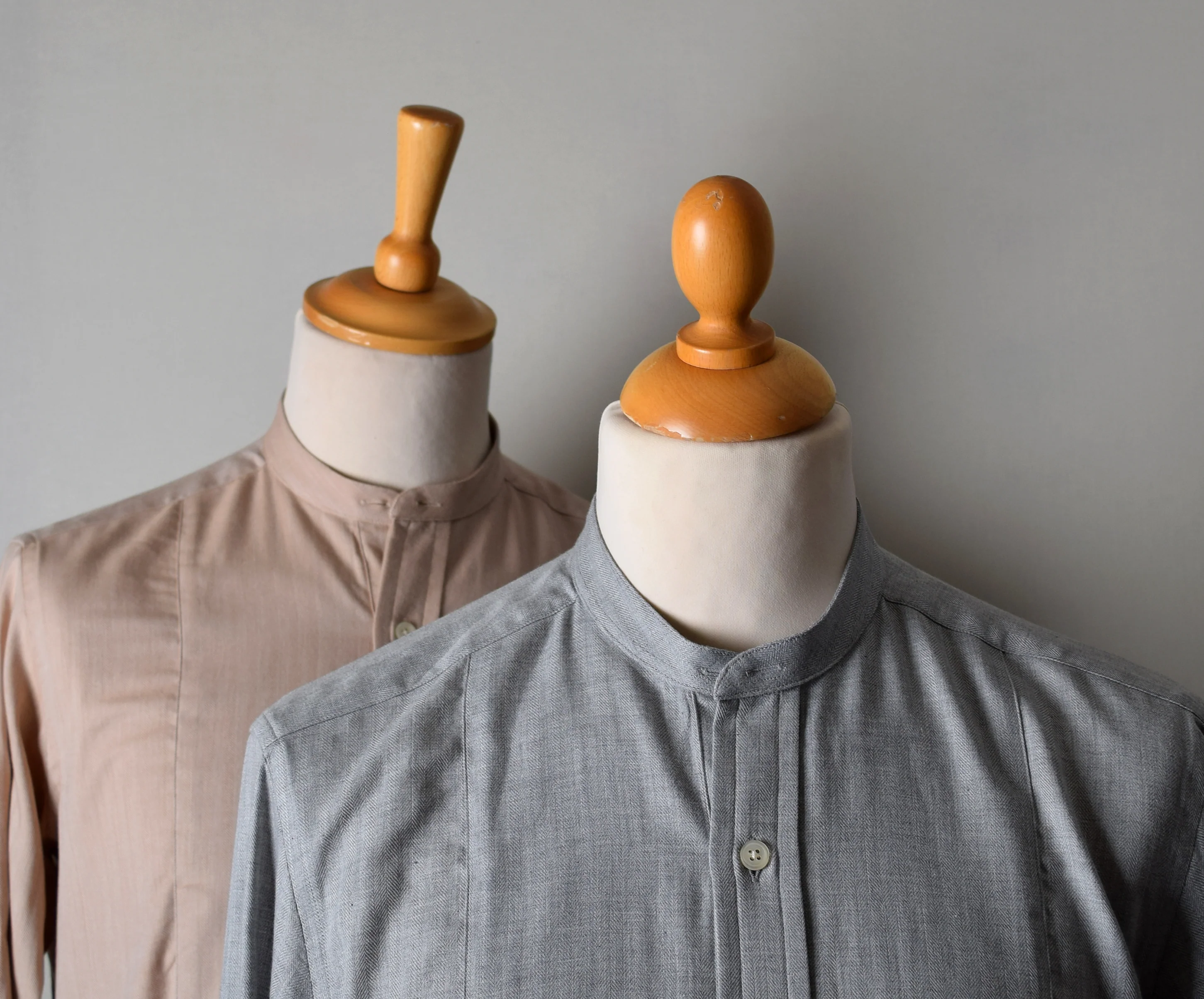 Bib Front Herringbone Neckband Shirt (SH160H) - Image 2