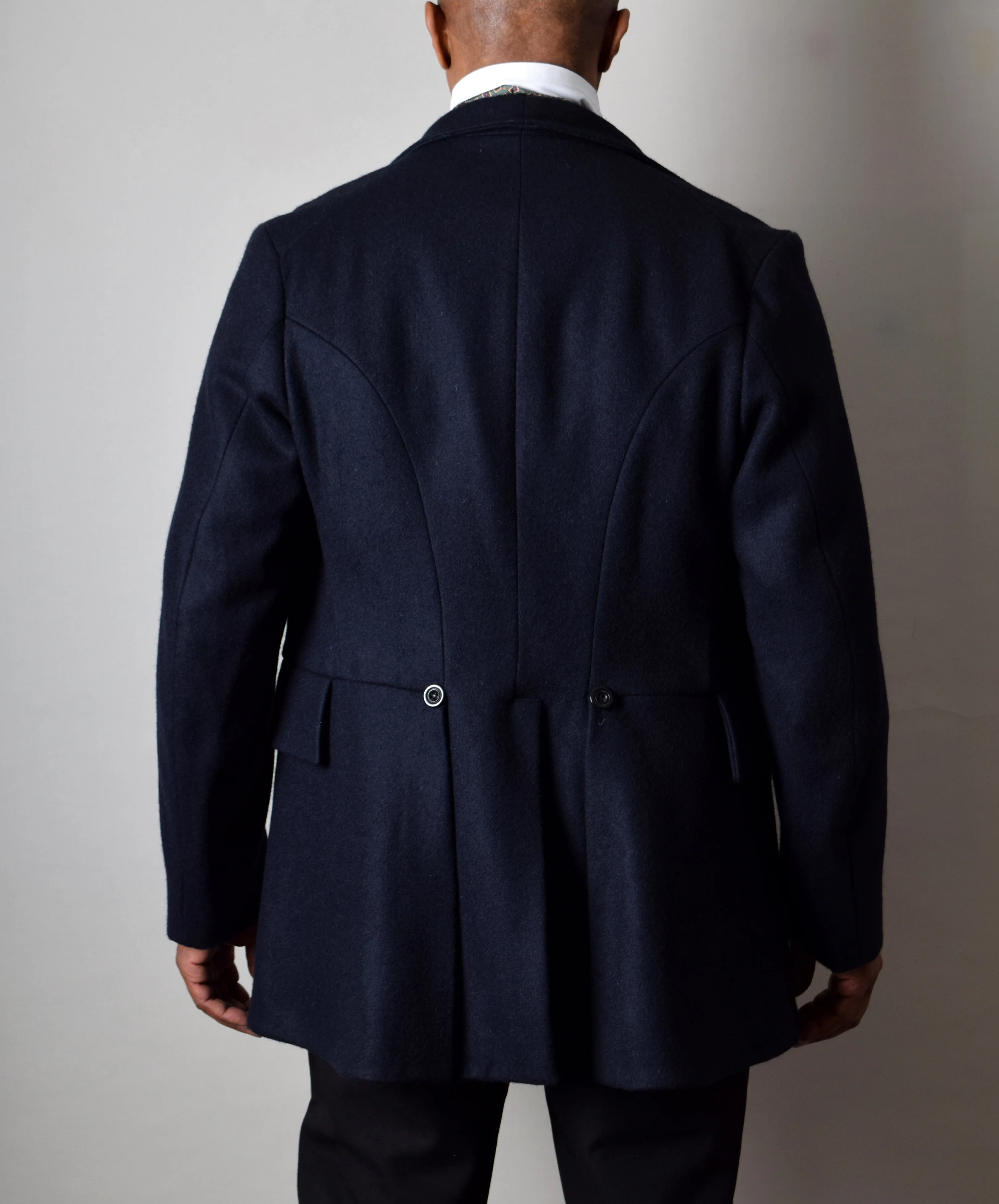 Blue Black Wool Melton Late Victorian Coat (JA1880-400) - Image 3