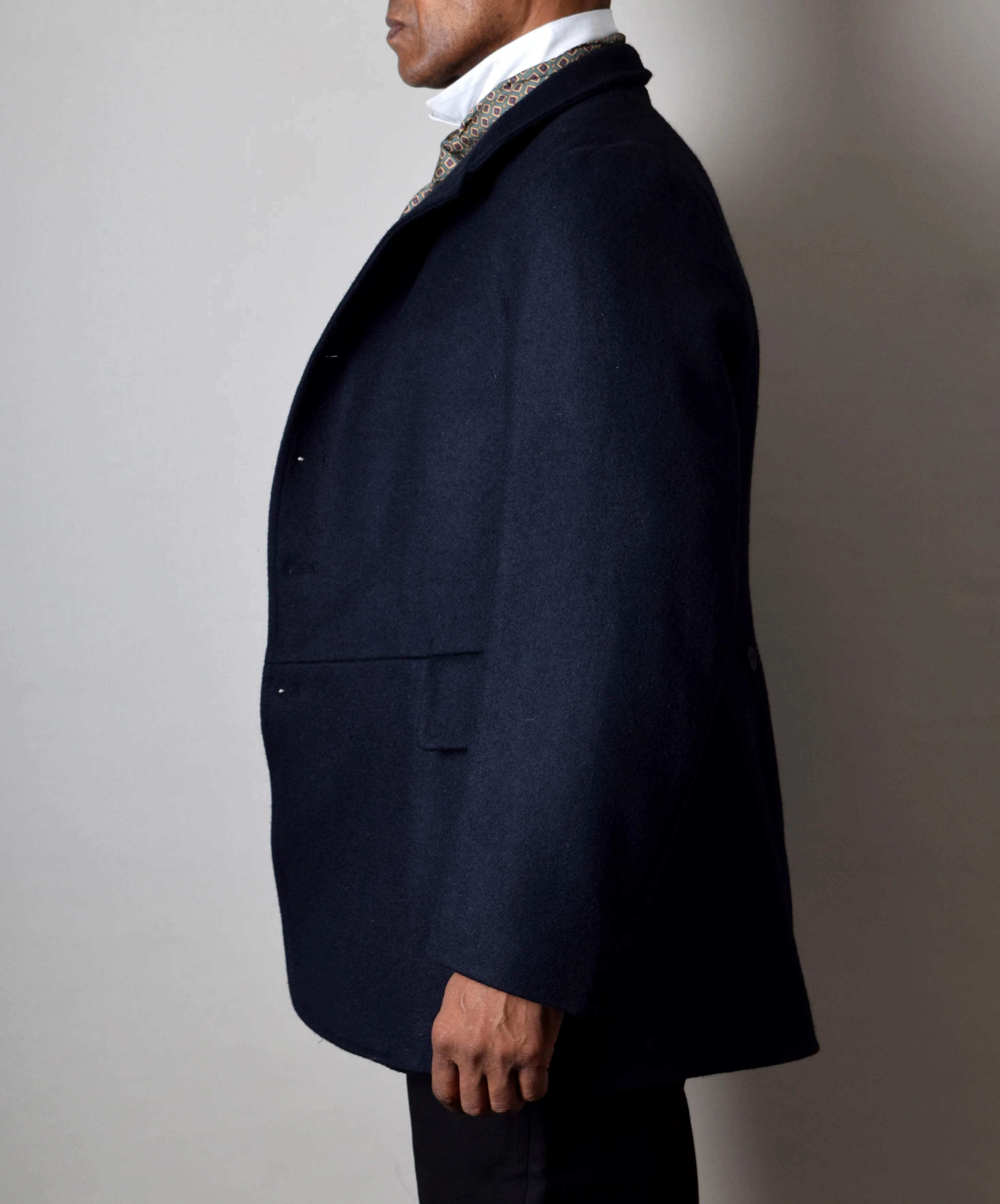 Blue Black Wool Melton Late Victorian Coat (JA1880-400) - Image 4