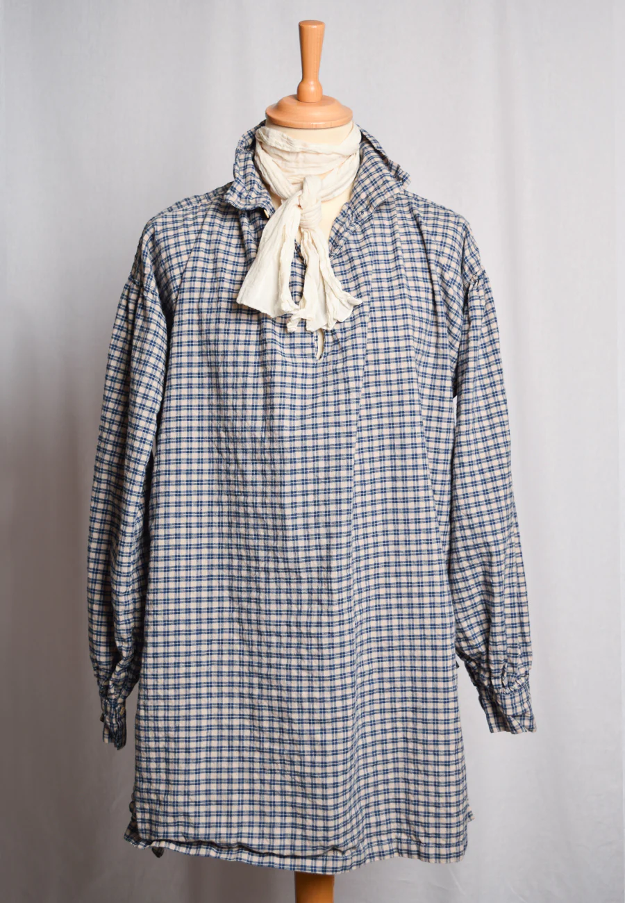 Blue Check Cotton/Linen Fabric (FD120) - Image 3