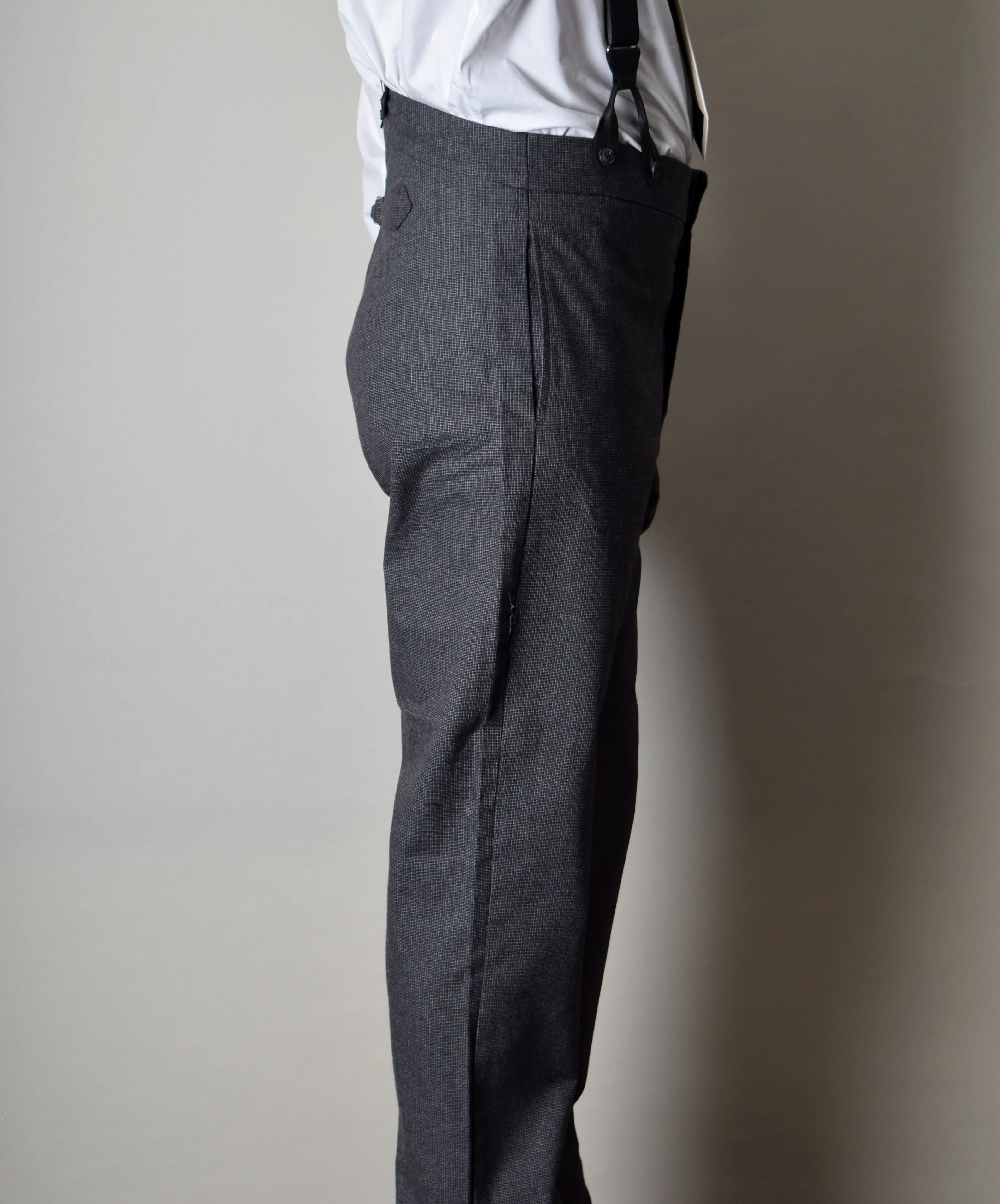 Charcoal Textured Weave Fishtail Back Trousers (TR360) - Image 2
