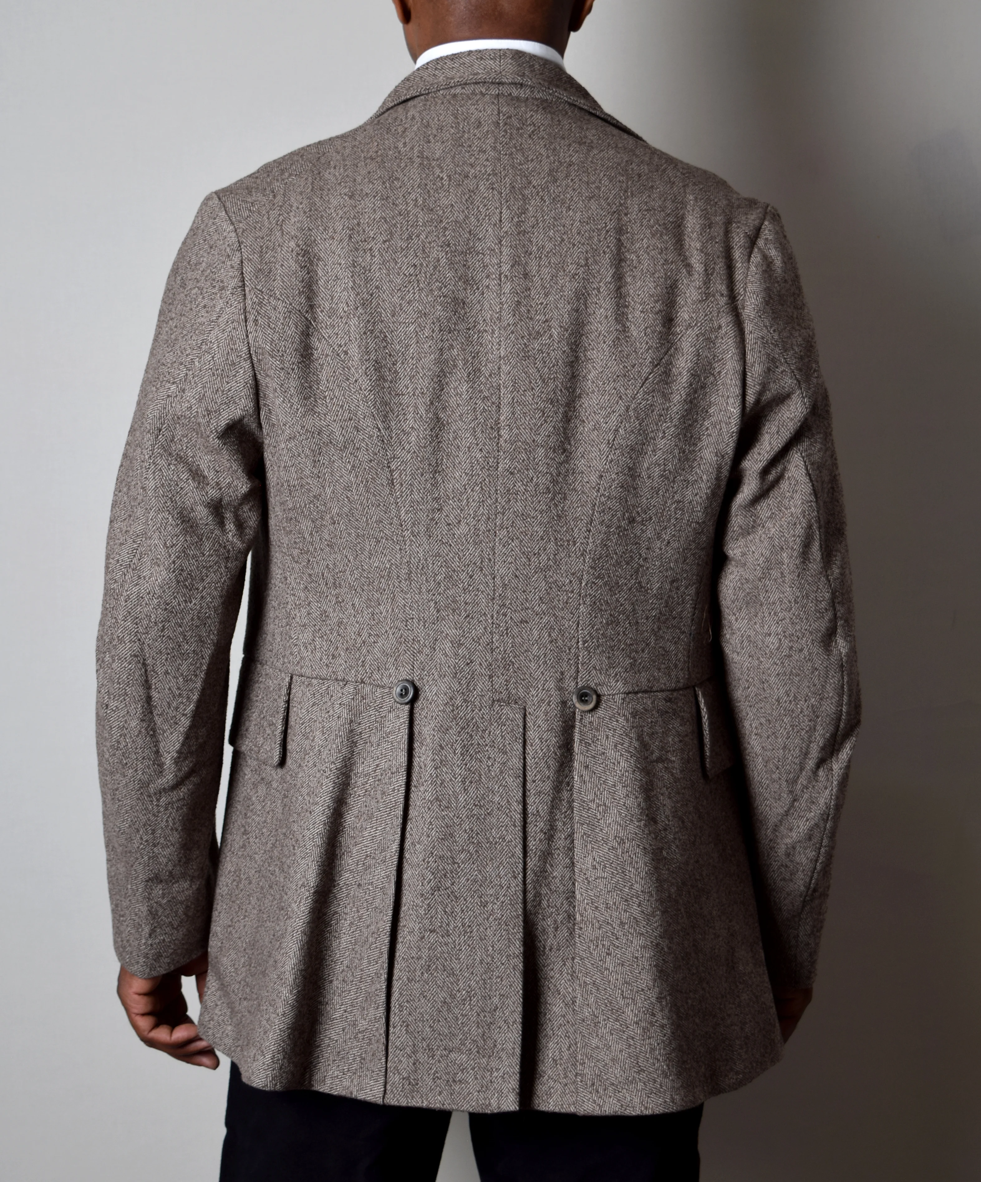 Coffee Herringbone Late Victorian Coat (JA1880-504) - Image 3