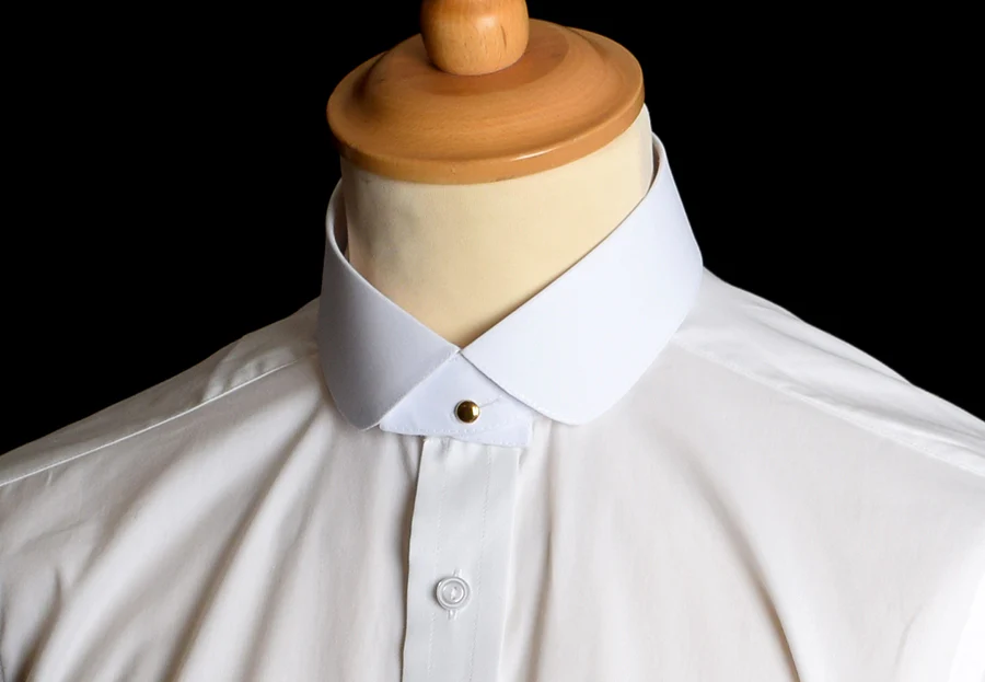 Collarless White Poplin Tunic Shirt (SH200) - Image 4