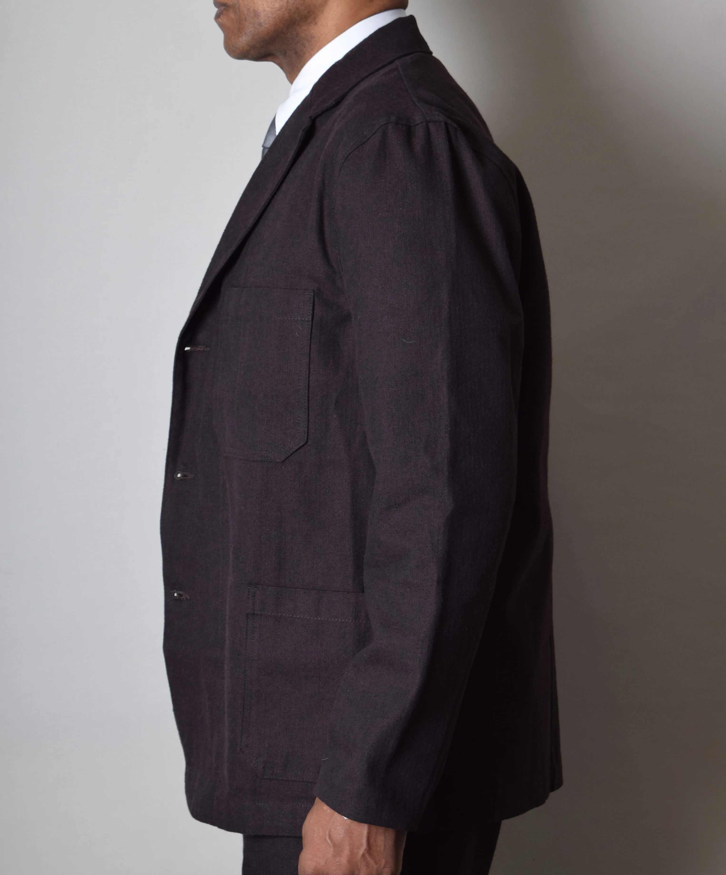 Dark Brown Herringbone Jacket (JA420) - Image 4
