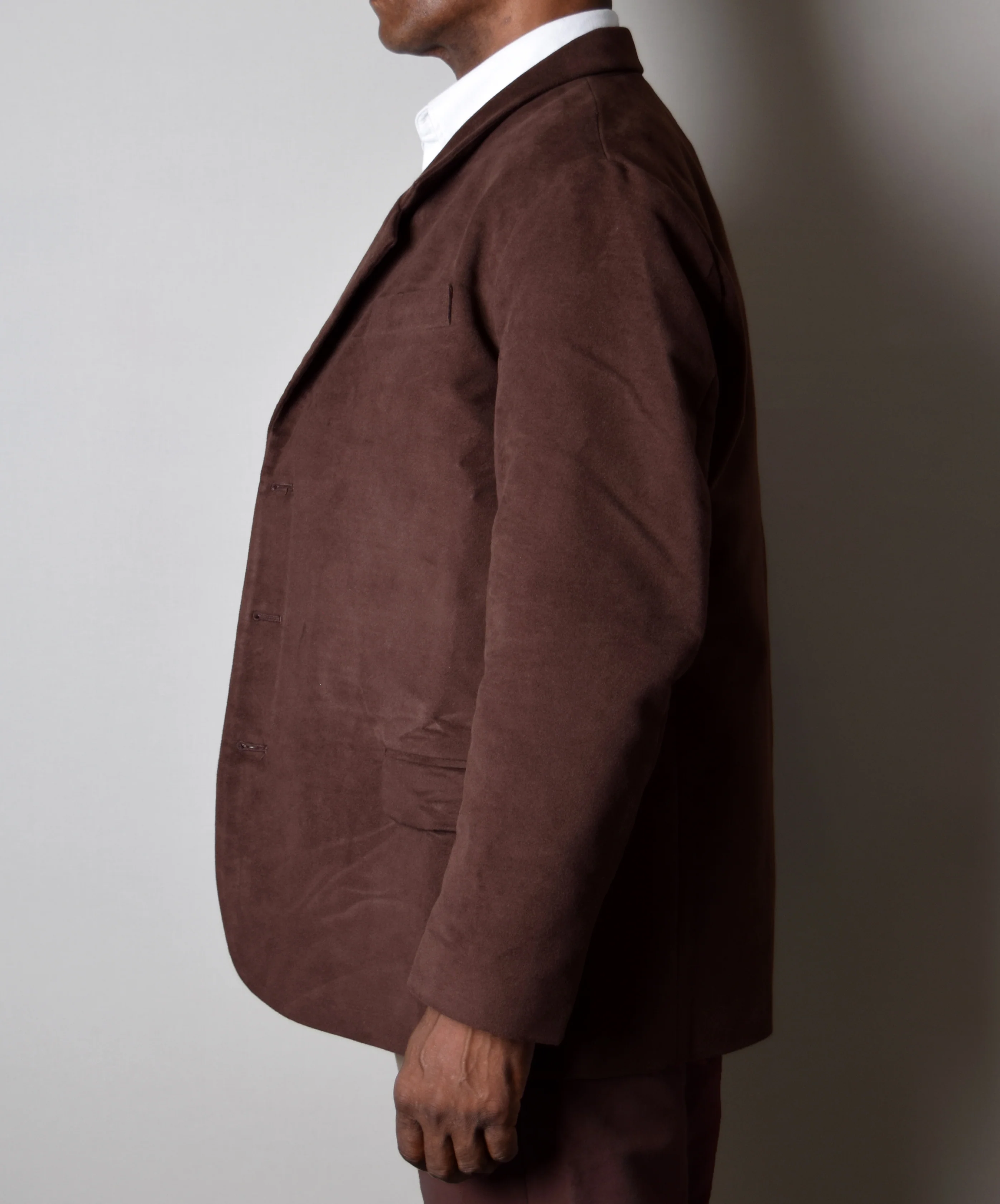 Chocolate Brown Moleskin Informal Lined C20th Jacket (JA1920-C) - Image 4