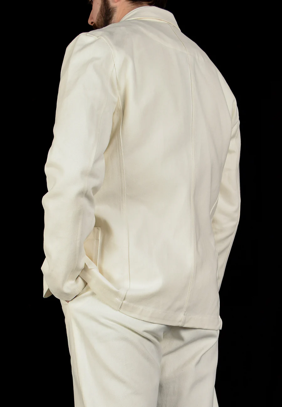 Dyeable White Cotton Drill Work Jacket (JA105) - Image 3