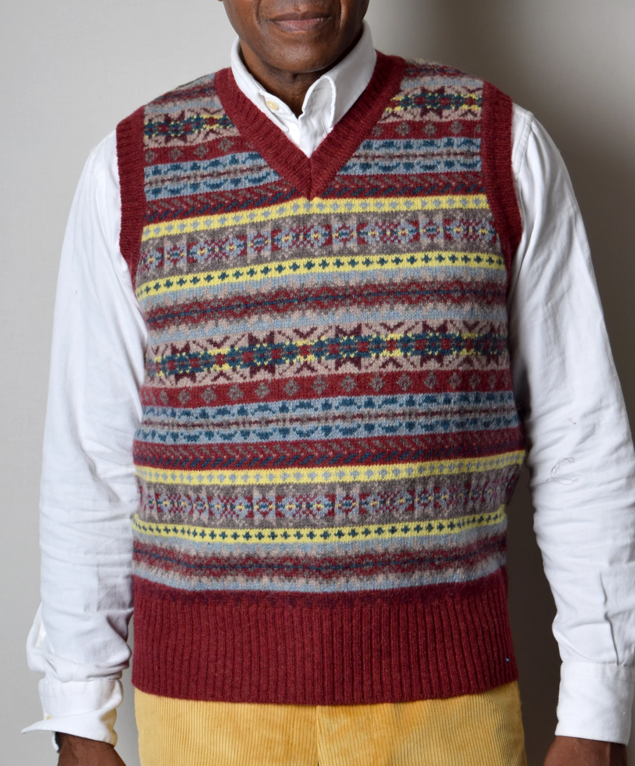 Flame Wool Fair Isle Slipover (KN130)