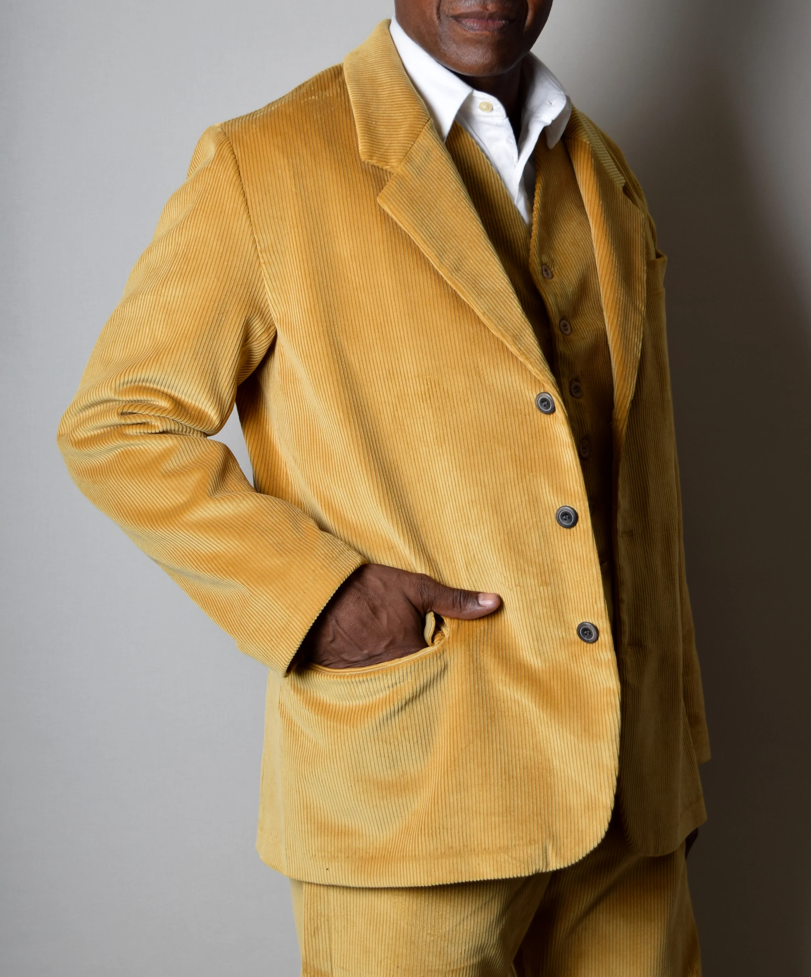 Gold Corduroy Informal Lined C20th Jacket (JA1920-G) - Image 7