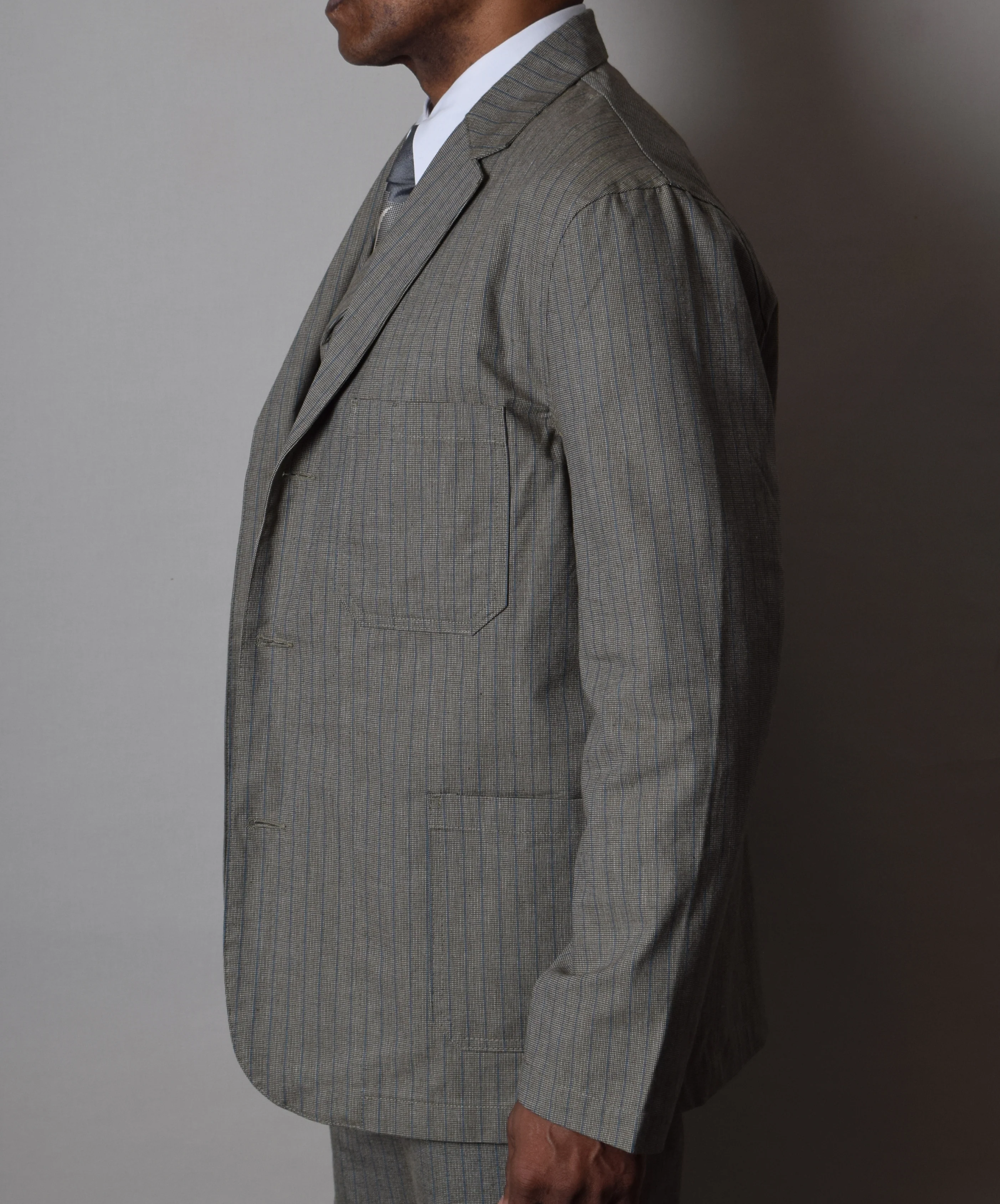 Olive/Blue Stripe Jacket (JA305) - Image 4