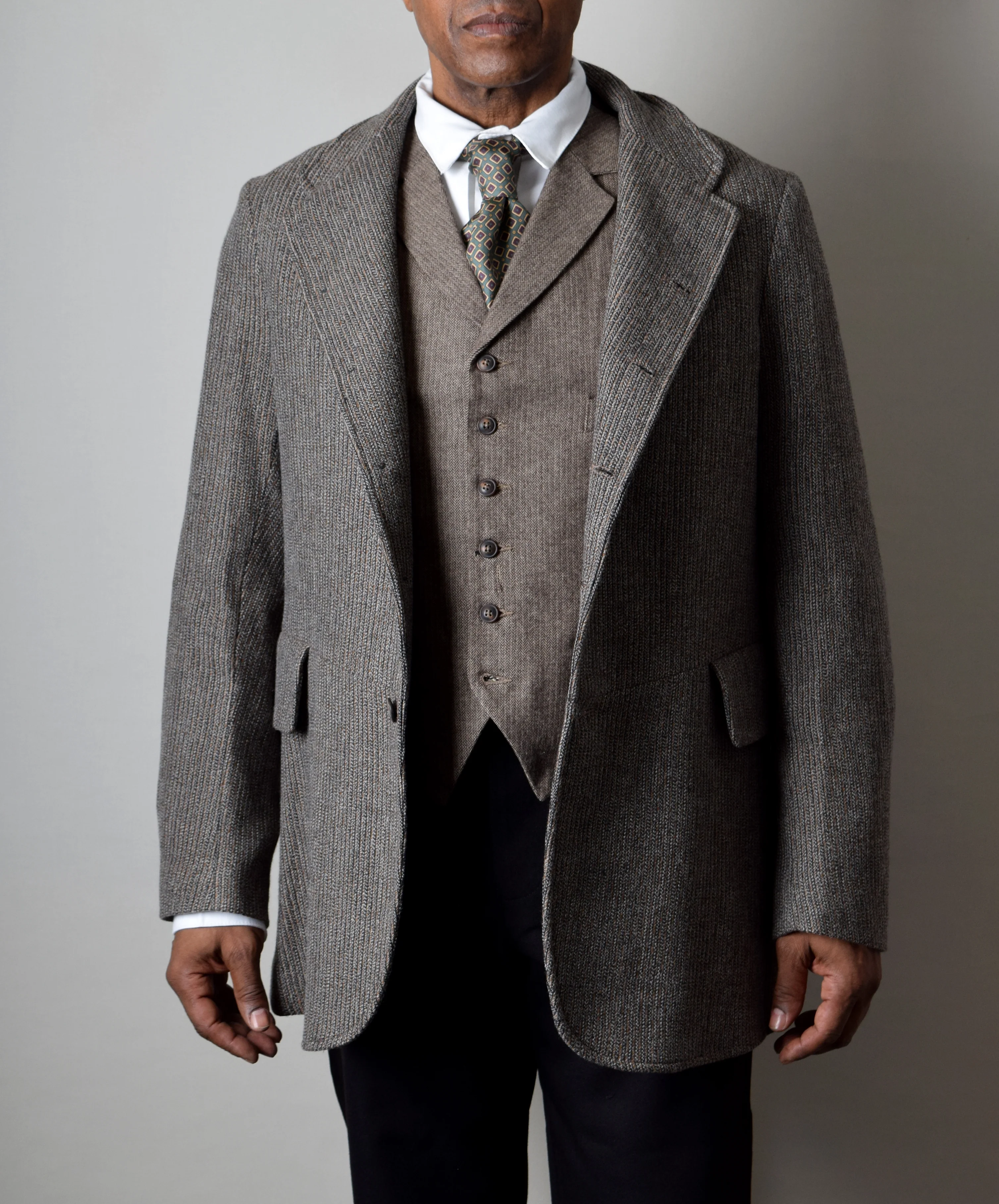 Grey Brown Twist Late Victorian Coat (JA1880-333) - Image 6