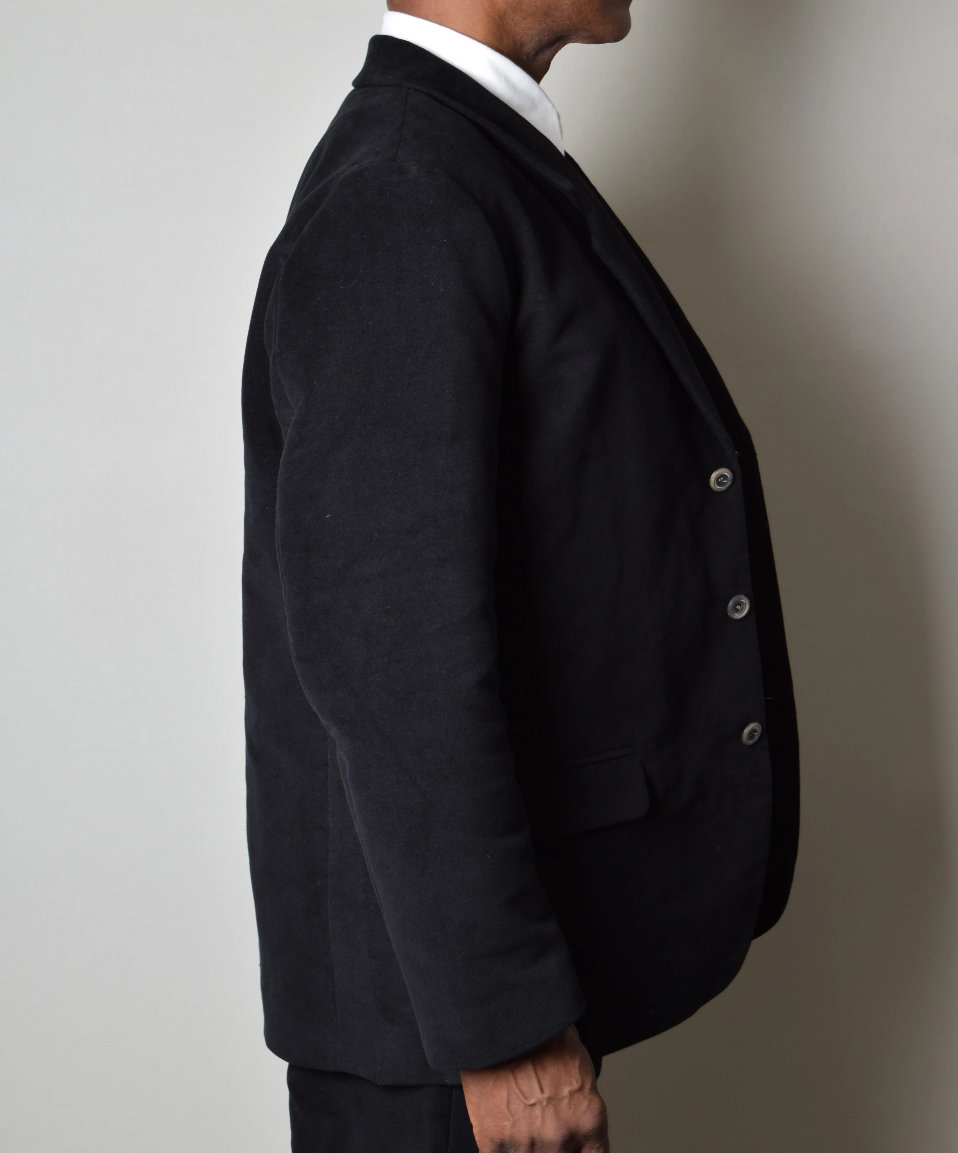 Black Moleskin Informal Lined C20th Jacket (JA1920) - Image 2