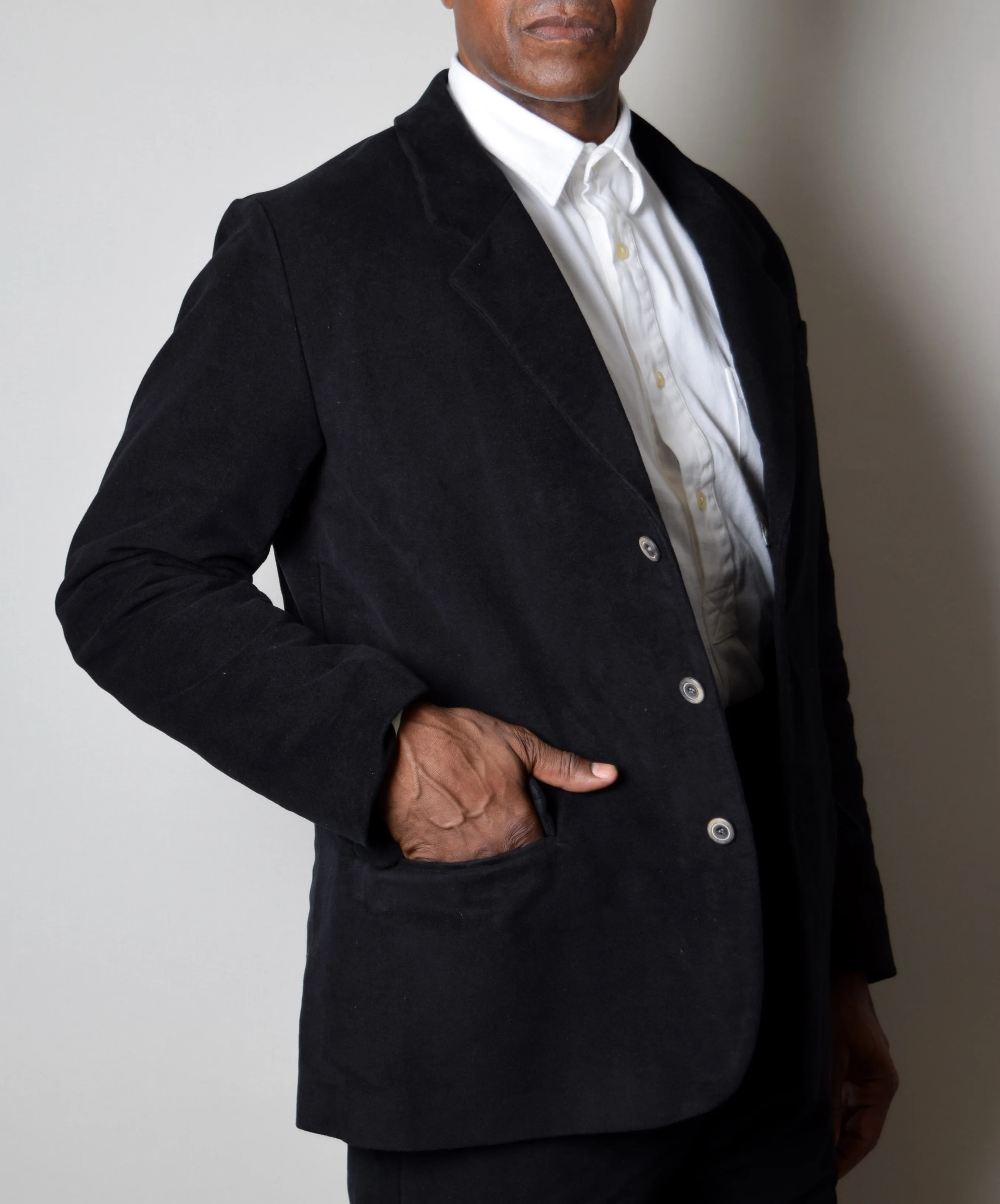 Black Moleskin Informal Lined C20th Jacket (JA1920) - Image 7