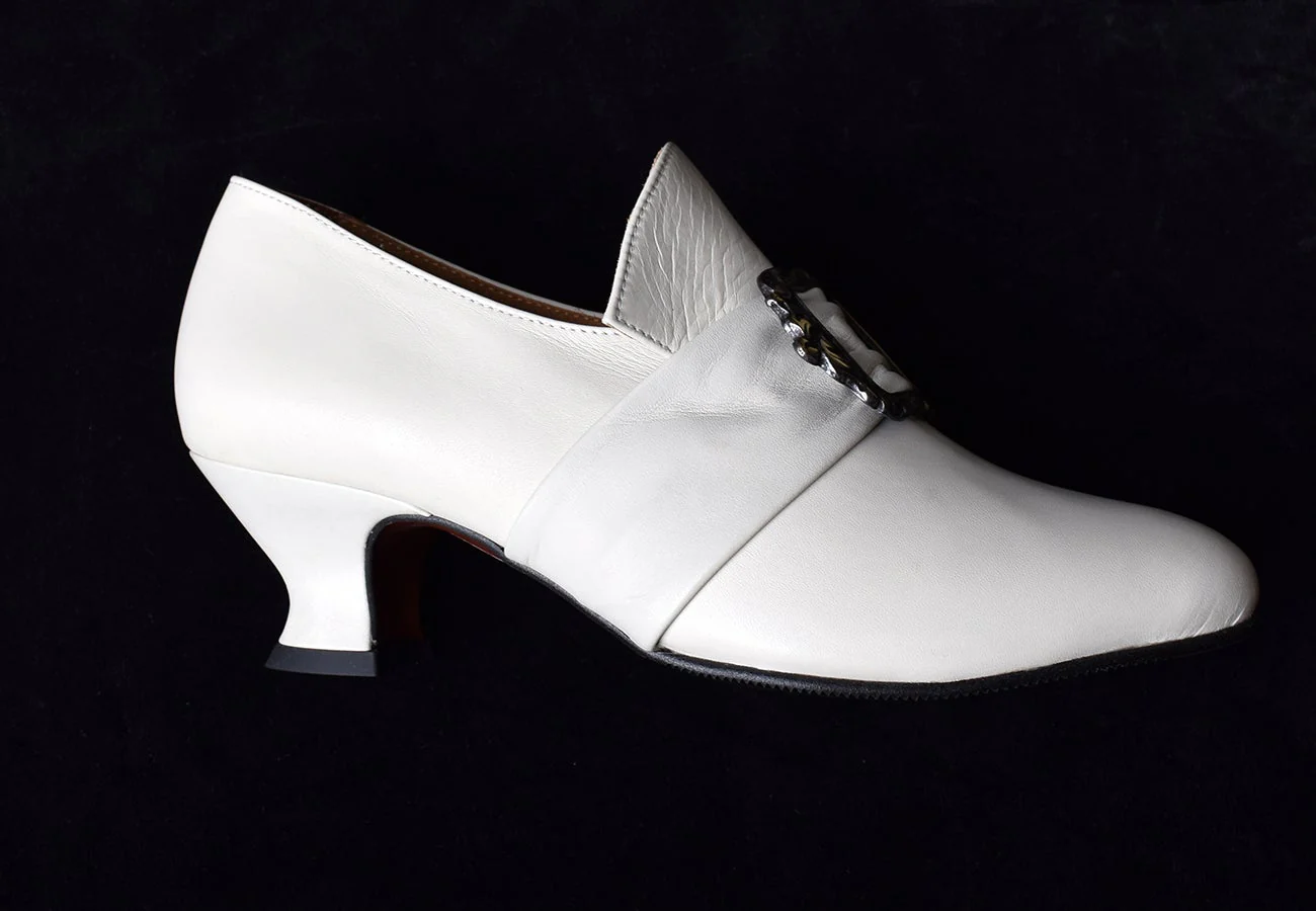Ladies Leather Victorian Shoes Stone (SP1901) - Image 5