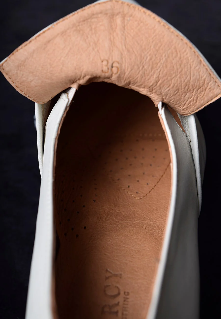 Ladies Leather Victorian Shoes Stone (SP1901) - Image 8