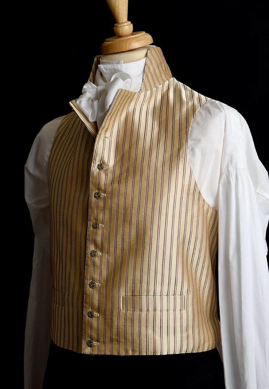 Limited Edition Gold/Wine Regency Stripe Waistcoat (WC1820U-GW) - Image 2