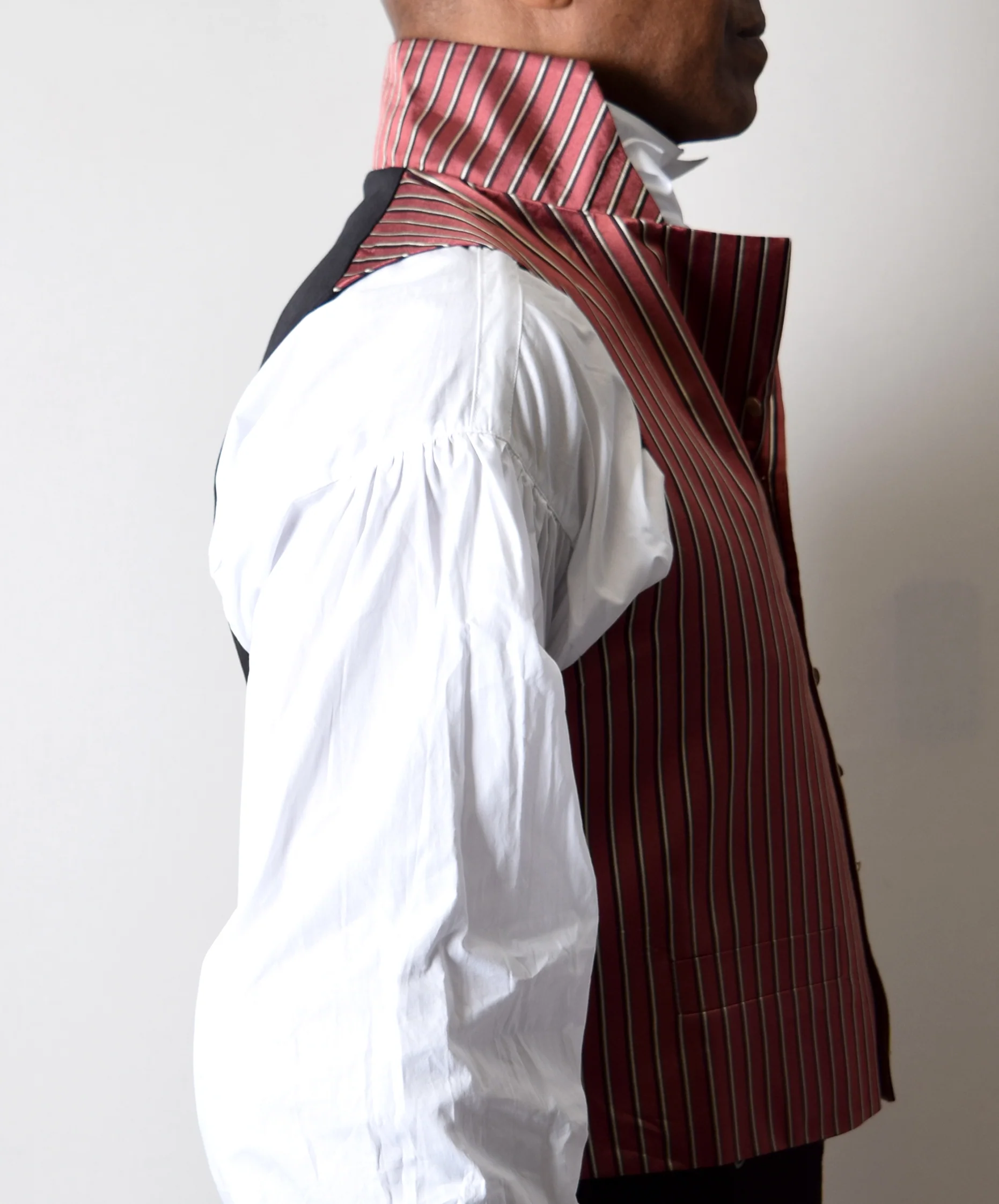 Limited Edition Red/Ivory Regency Stripe Waistcoat (WC1820U-RI) - Image 3