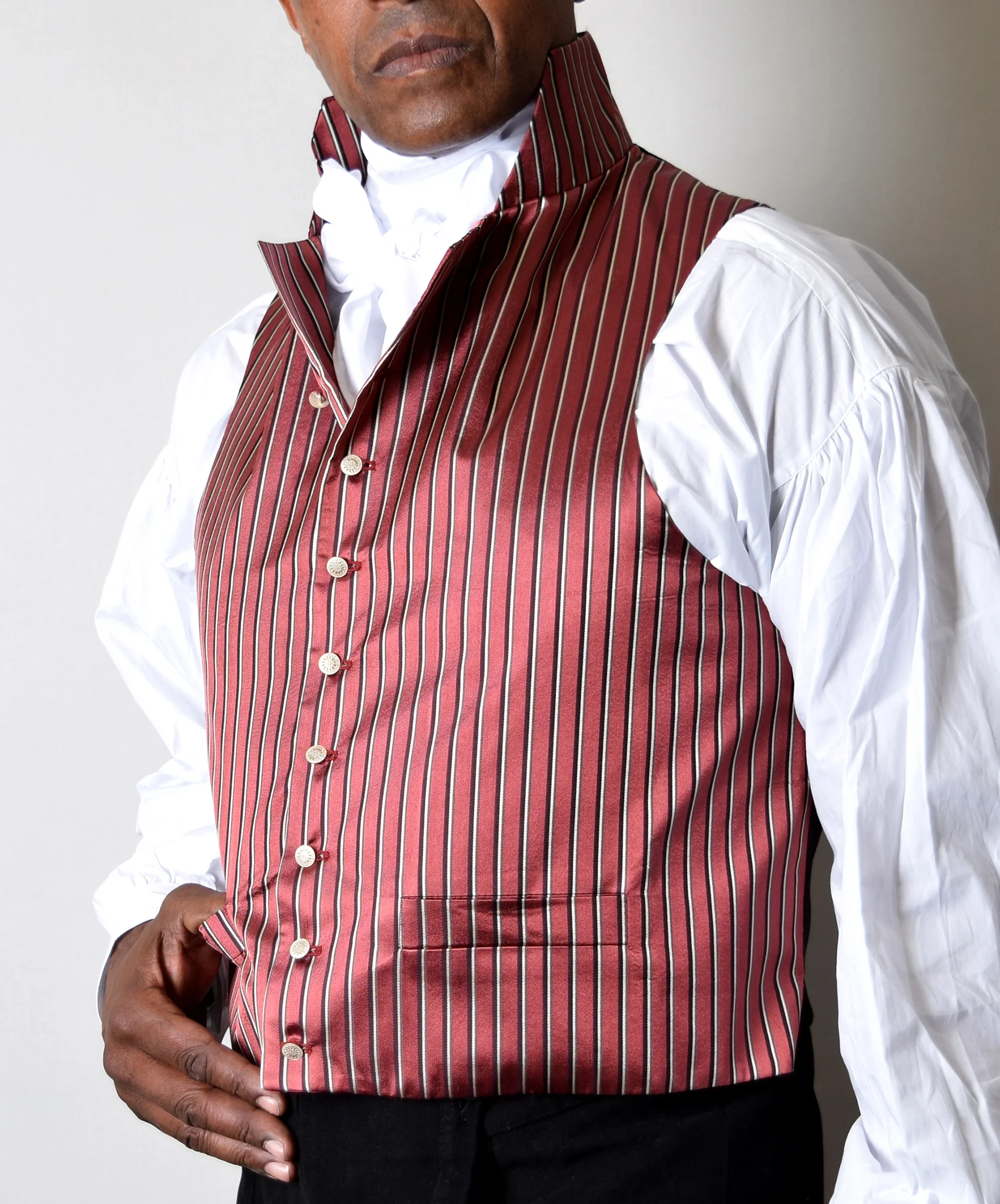 Limited Edition Red/Ivory Regency Stripe Waistcoat (WC1820U-RI) - Image 4
