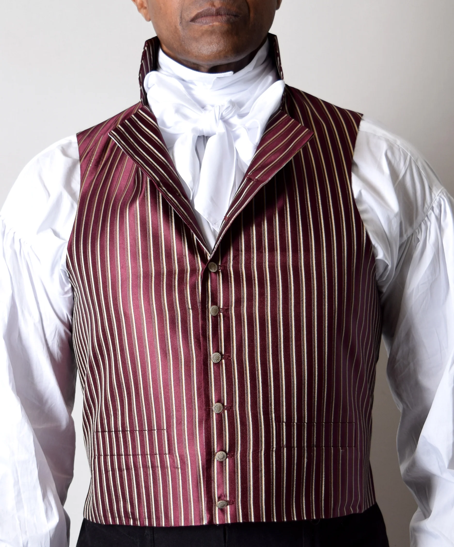Limited Edition Wine/Gold Regency Stripe Waistcoat (WC1820U-WG) - Image 3