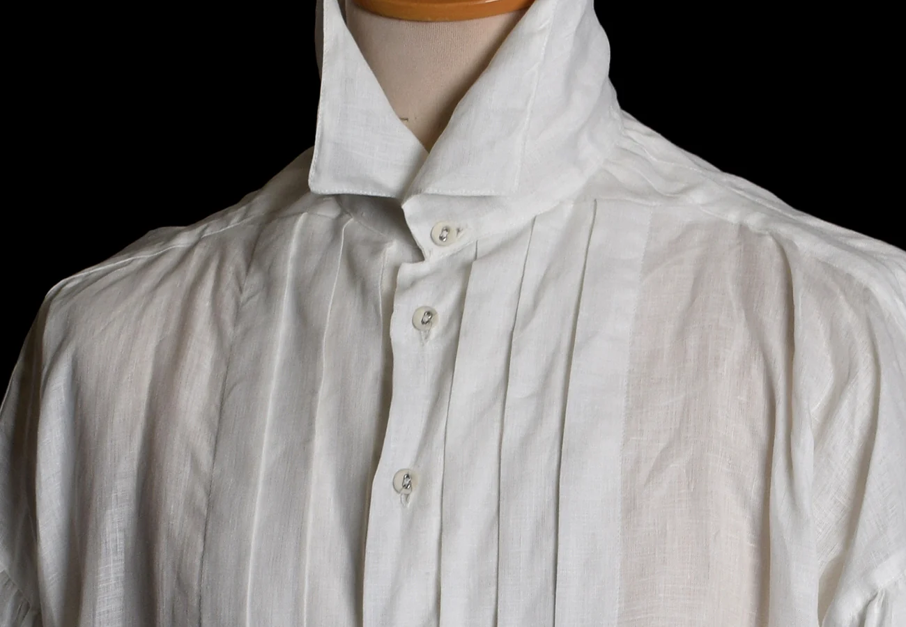 Linen Pleated Front Early Victorian Shirt (SH140) - Image 4