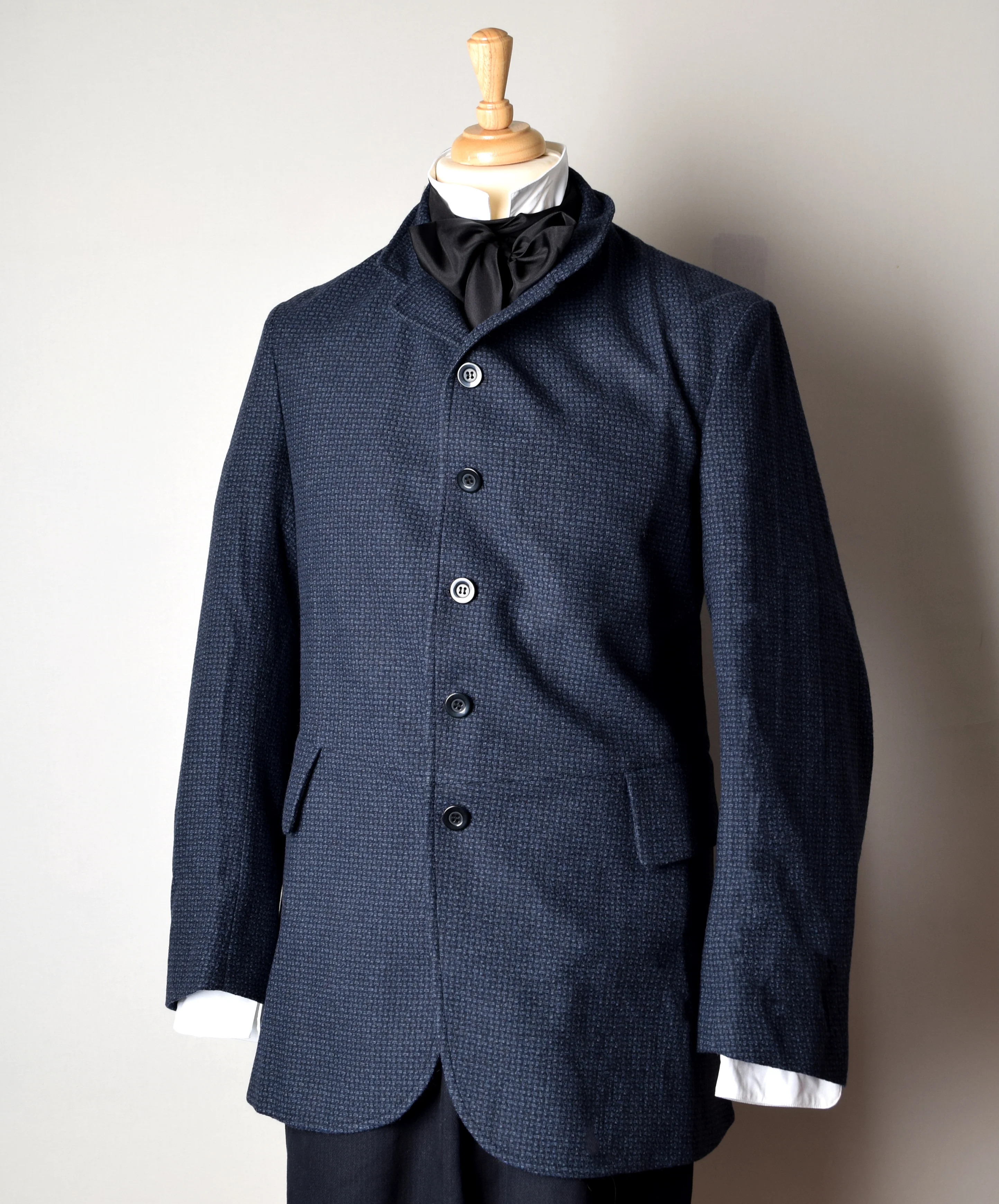 Navy Basketweave Late Victorian Coat (JA1880-505) - Image 2