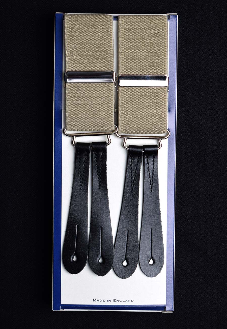 Plain Coloured Button-on Braces with Stamped Leather ends (BR700) - Image 10