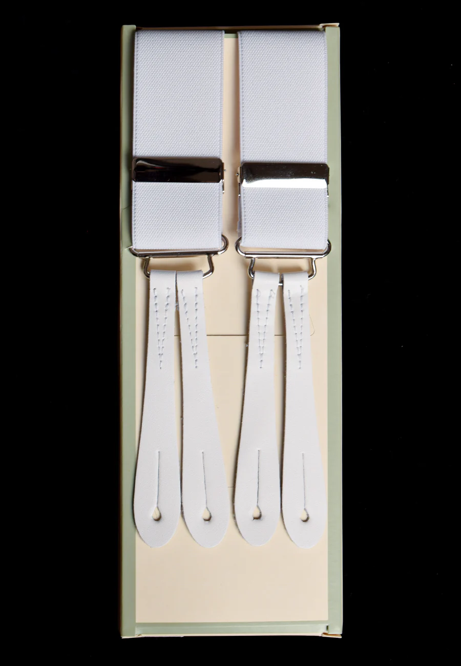 Plain Coloured Button-on Braces with Stamped Leather ends (BR700) - Image 7
