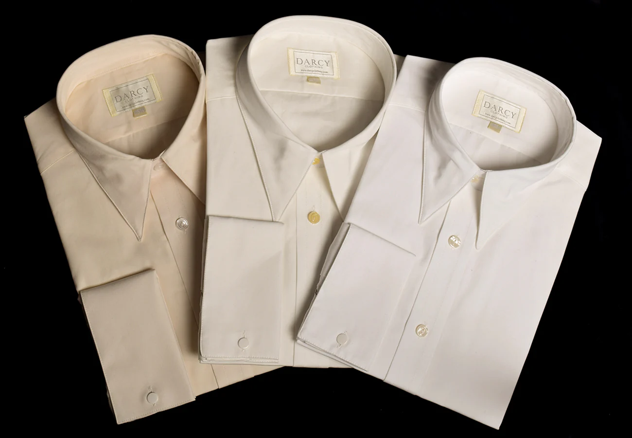 Plain Coloured Spearpoint Collar Shirt | Early C20th (SH190P) - Double Cuff - Image 7