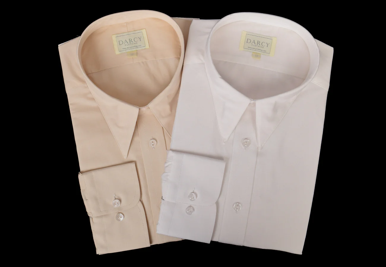 Plain Coloured Spearpoint Collar Shirt | Early C20th (SH190P) - Single Cuff - Image 5