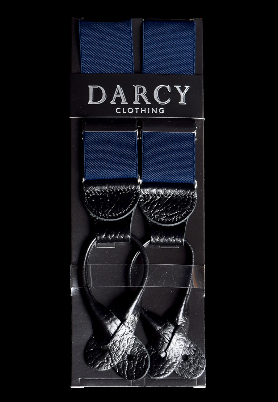 Plain Coloured Button-On Braces with Leather Runner Ends(BR715) - Image 6