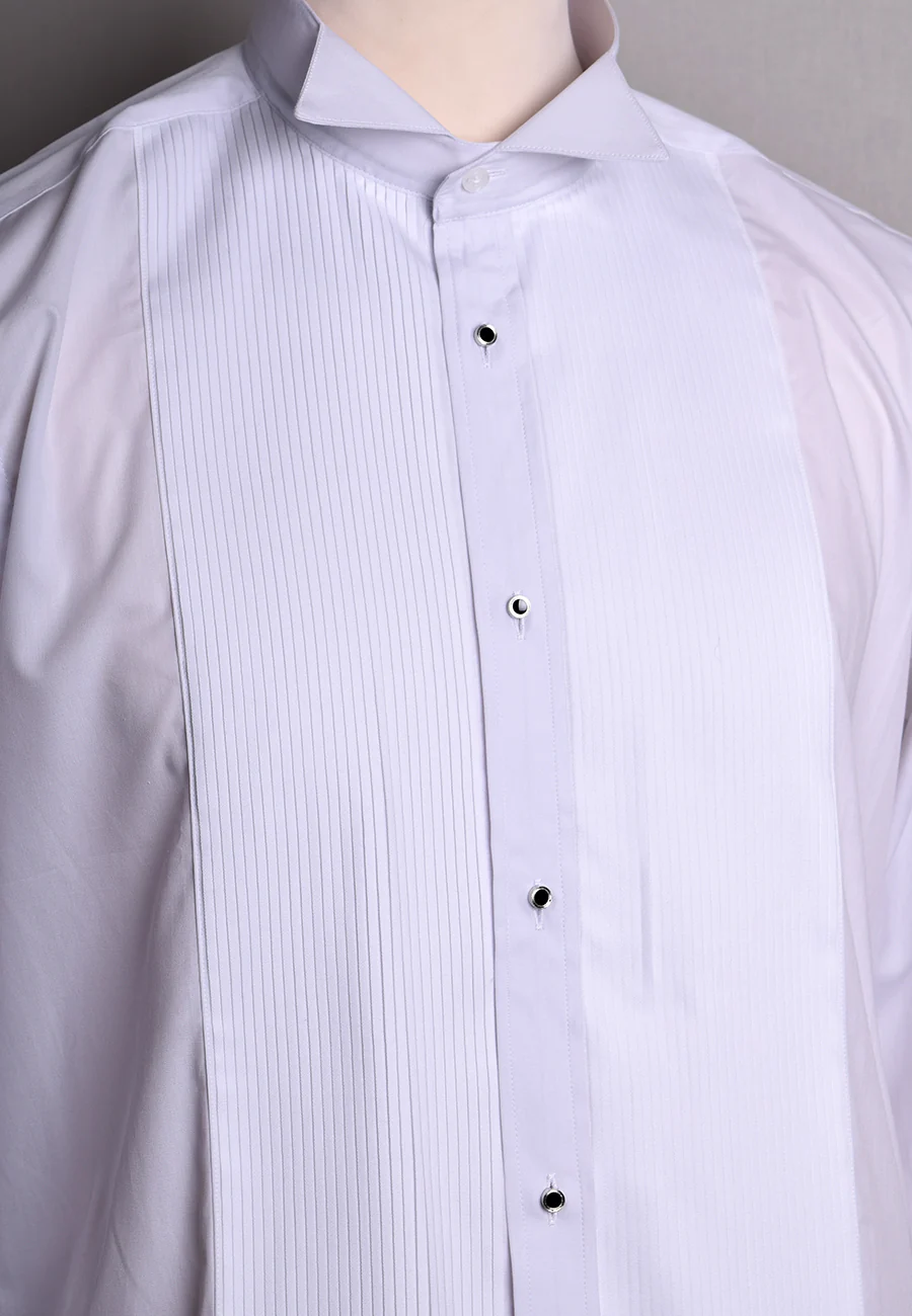 Pleated Front Evening Shirt - Wing or Turndown Collar (SH254) - Image 5