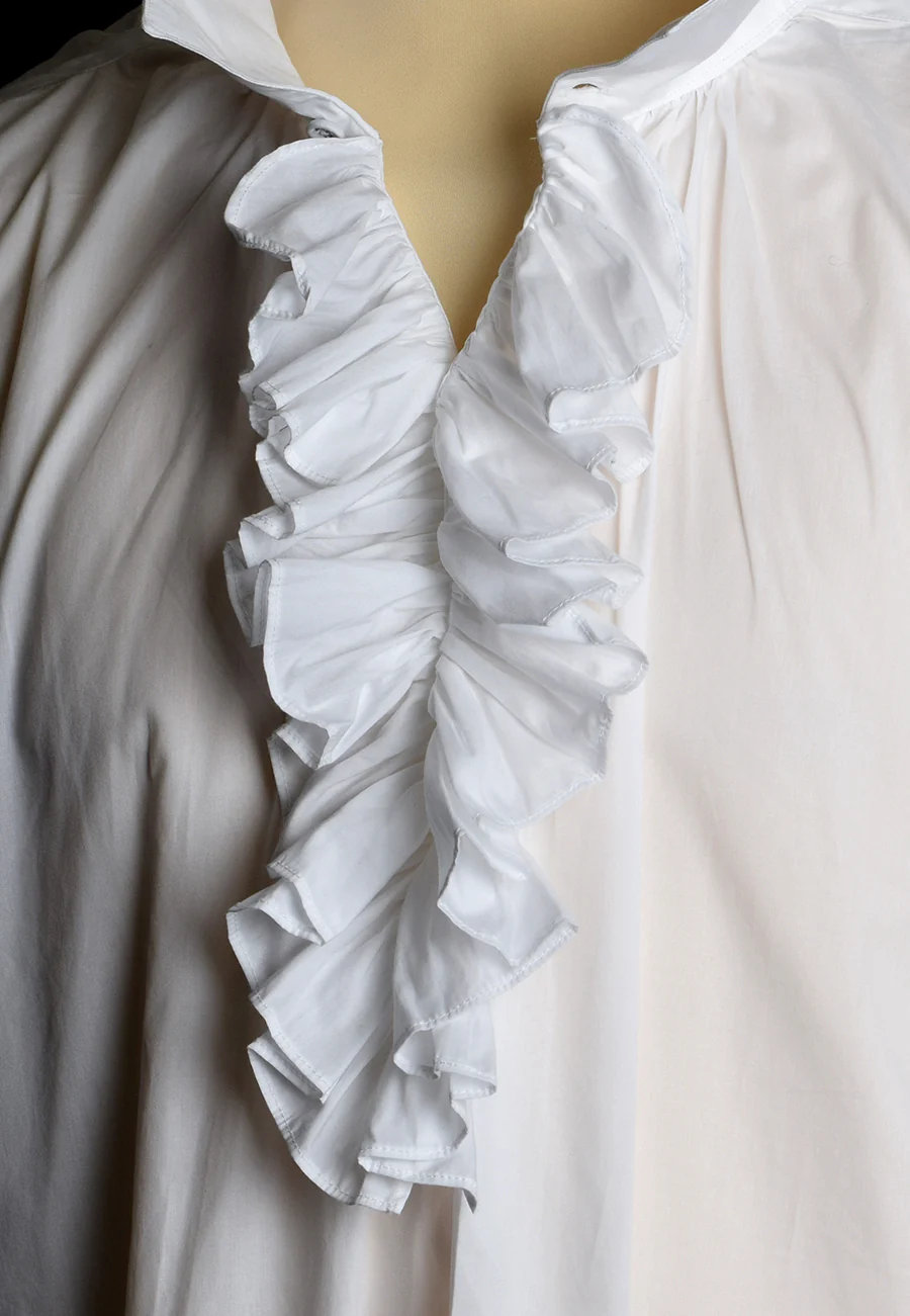 Square Cut Frilled Cotton Lawn Period Shirt (SH110) - Image 4