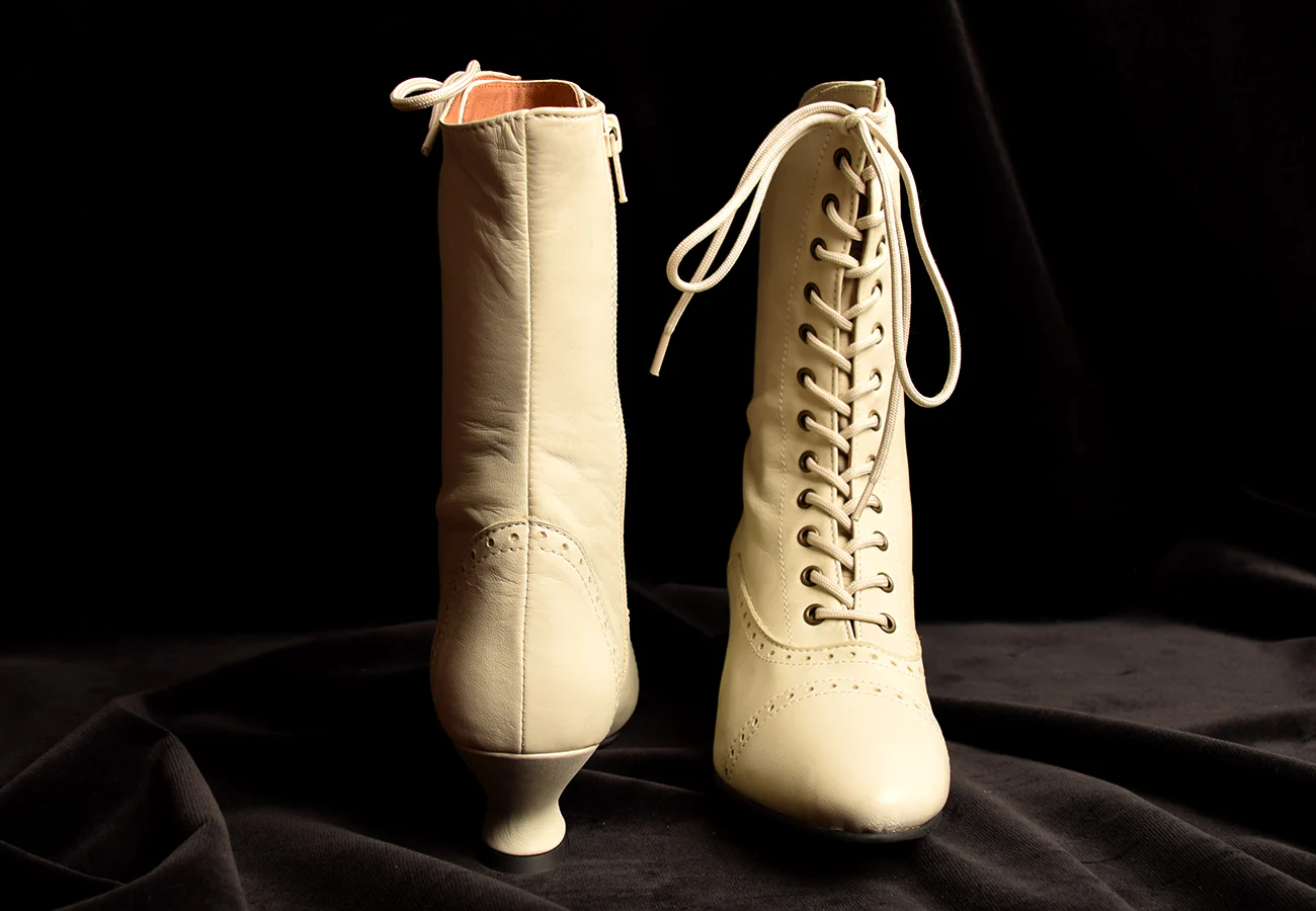 Victorian Side Zip Stone Leather Boots (SP1910ZS) - Image 4