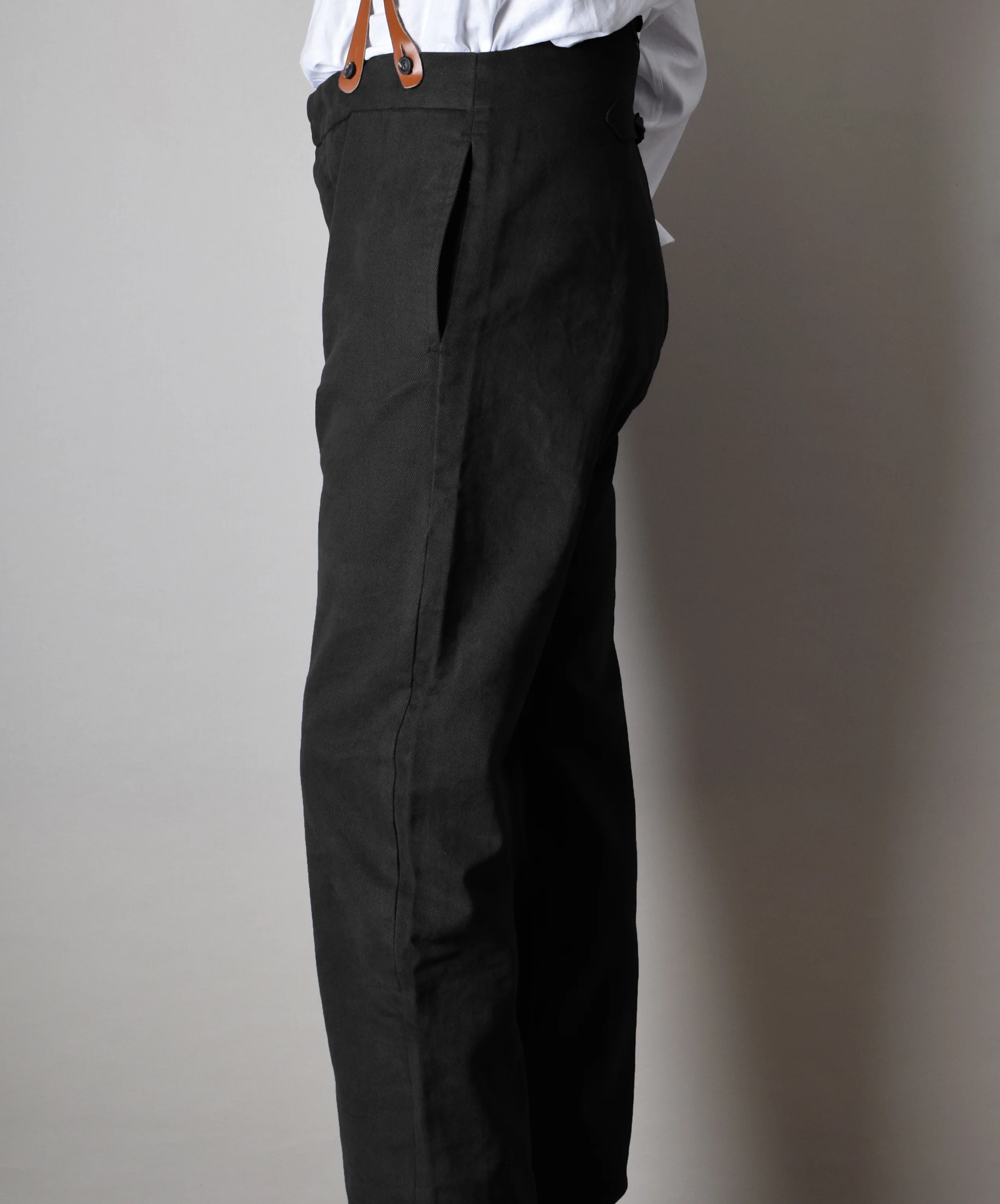 Black Cotton Drill Fishtail Back Work Trousers (TR101) - Image 2