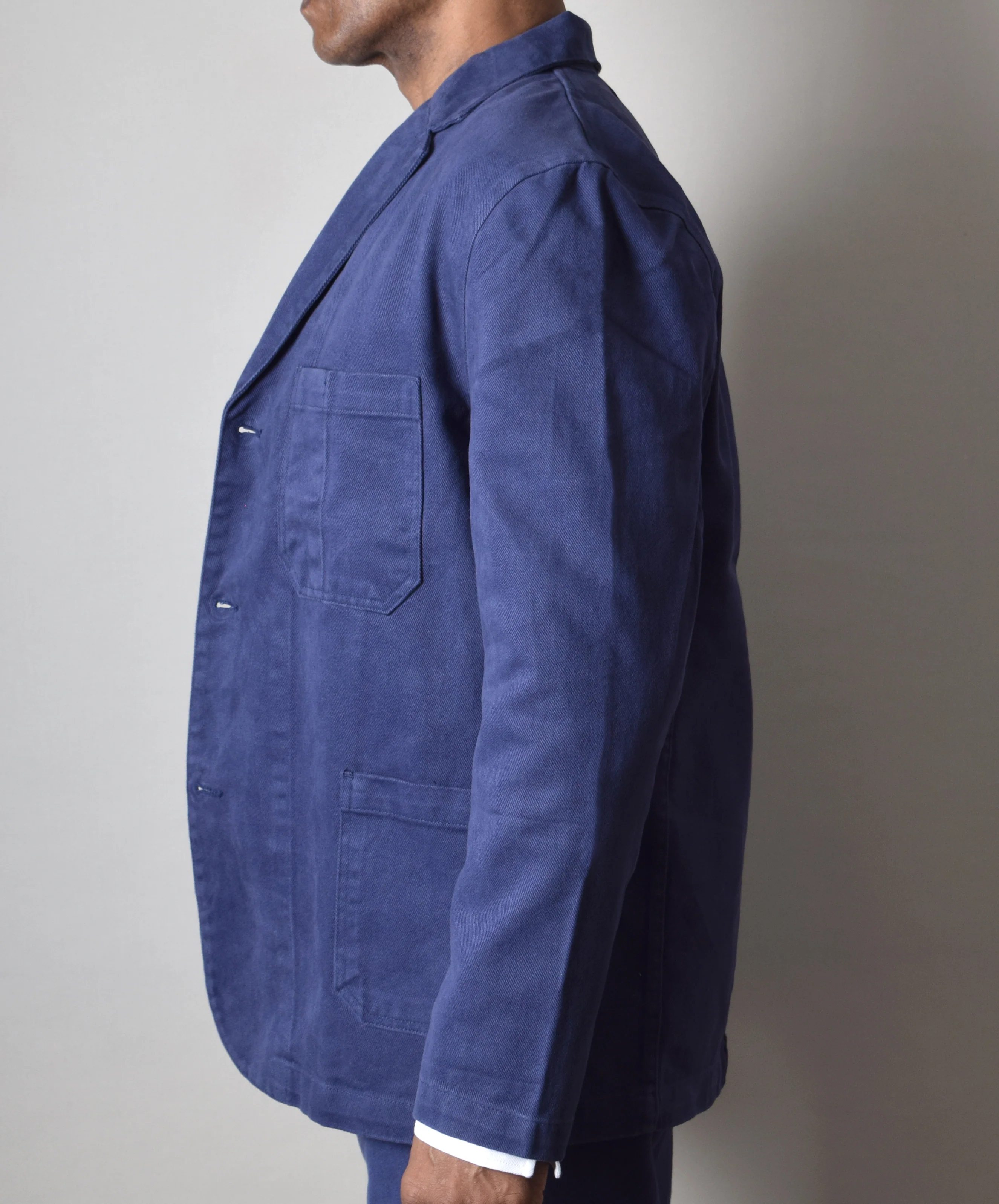 Washed Blue Cotton Drill Work Jacket (JA100) - Image 4