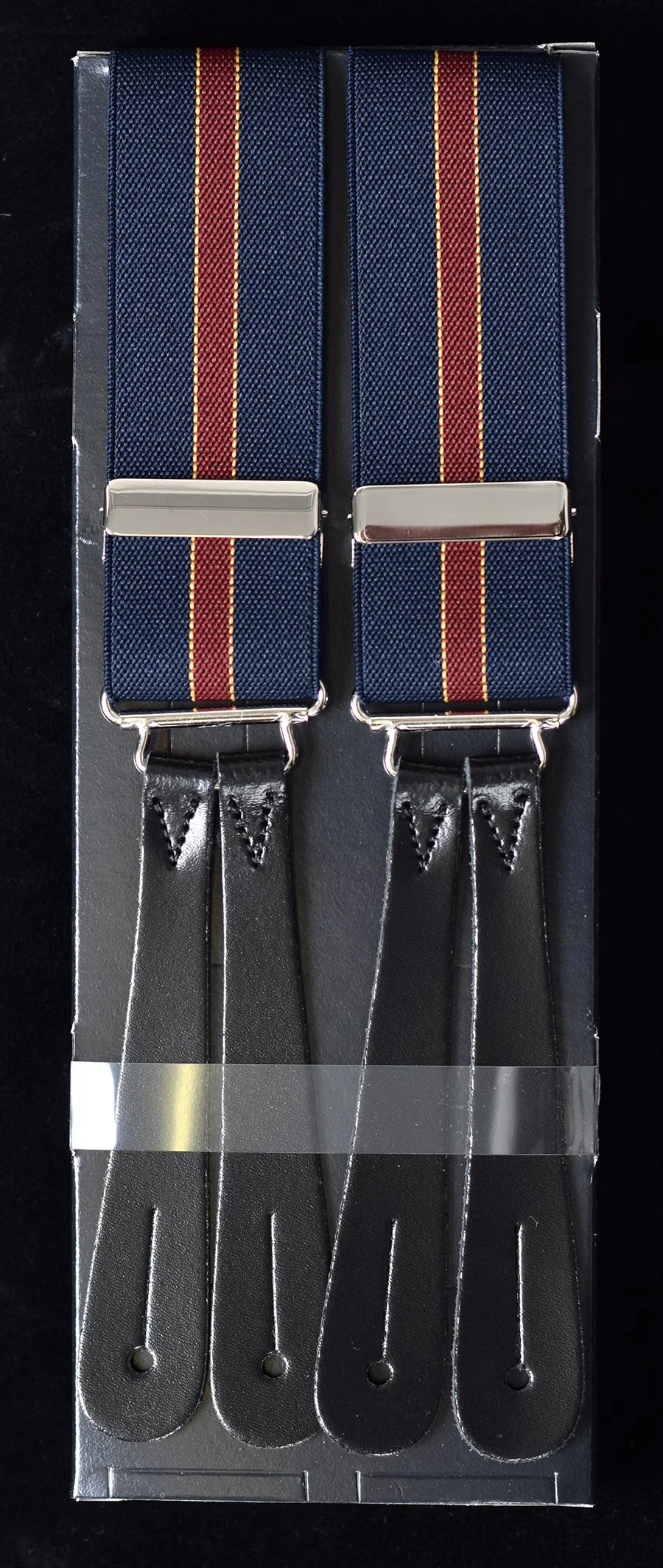 Striped Button-On Braces with Stamped Leather Ends (BR730) - Image 5
